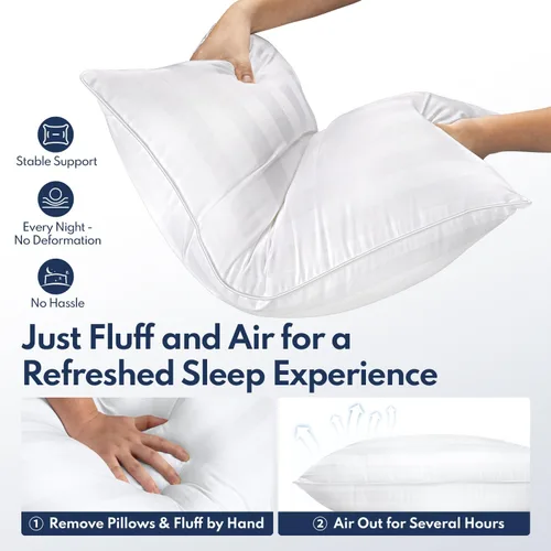 Vista 9 de DIORIS Juego de 2 almohadas Queen - Almohadas de cama para dormir