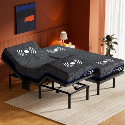 Vista 11 de Amada - Base de cama ajustable individual XL y juego de colchón de espuma viscoelástica de gel refrescante de 14 pulgadas, inclinación de cabeza