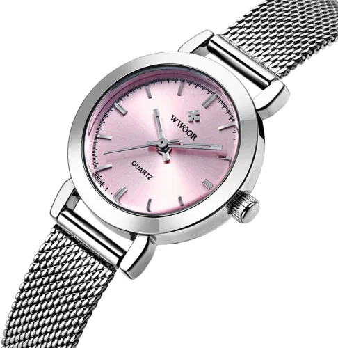 Vista 2 de Relojes de pulsera de lujo de moda casual reloj de pulsera de malla banda de cuarzo relojes para mujeres