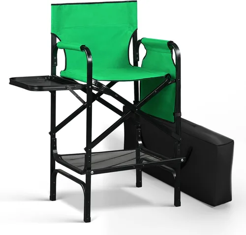Vista 10 de mefeir Silla de Director de 30" Plegable Negra con Mesa Lateral y Bolsa de Almacenamiento, Altura de Barra Portátil para Artista de Maquillaje