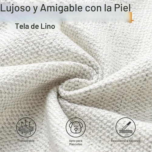 Vista 8 de ABCASA - Sofá seccional en forma de L con apoyabrazos anchos para sala de estar, funda de cojín extraíble, sofás modernos de lino premium de 3