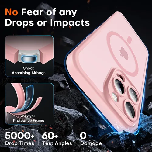 Vista 31 de TOCOL Funda para iPhone 11, compatible con Magsafe, protección completa de cámara, imanes integrados, protección contra caídas, funda translúcida