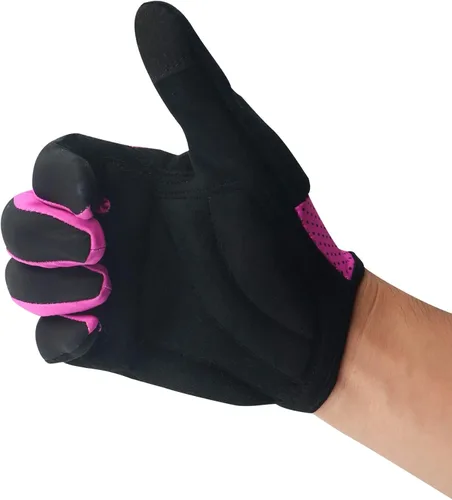 Vista 8 de LuxoBike Guantes de ciclismo para mujer, ligeros, transpirables, absorben los golpes, con pantalla táctil, guantes deportivos para hombre