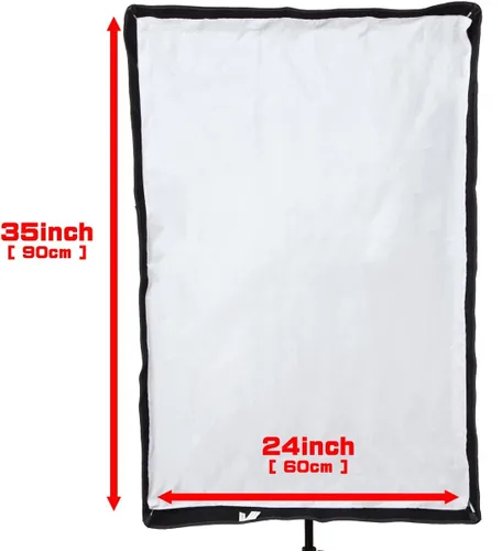 Vista 2 de UNPLUGGED STUDIO 24" x 36" 23.6 in x 35.4 in paraguas rectangular softbox con bolsa de transporte - Modificador de luz portátil para retrato