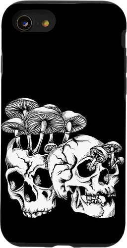 Vista 18 de Skull Goth Gothic Occult Emo Satanic Mushroom Skeleton Case for iPhone 17