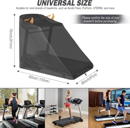 Vista 5 de XYZCTEM Cubierta de cinta de correr impermeable a prueba de polvo para máquina de correr, equipo de entrenamiento de ejercicio, protección