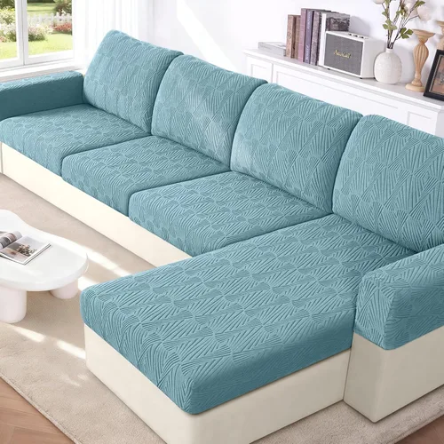 Vista 7 de VANSOFY Fundas de cojín para sofá seccional, Fundas de cojín de sofá de jacquard elásticas, Fundas protectoras lavables para muebles de sofá