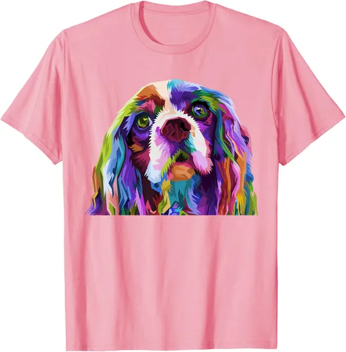 Vista 48 de Camiseta con diseño de Cocker Spaniel de arte pop para dueños de perros, Negro, S