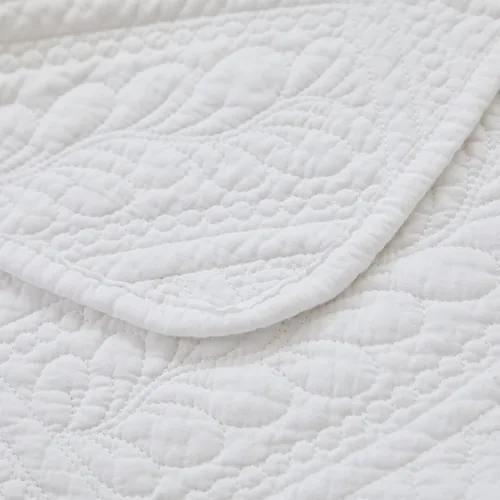 Vista 9 de Brandream Manta blanca de algodón para cama, sofá, funda de cama, manta decorativa sólida de 47 x 60 pulgadas