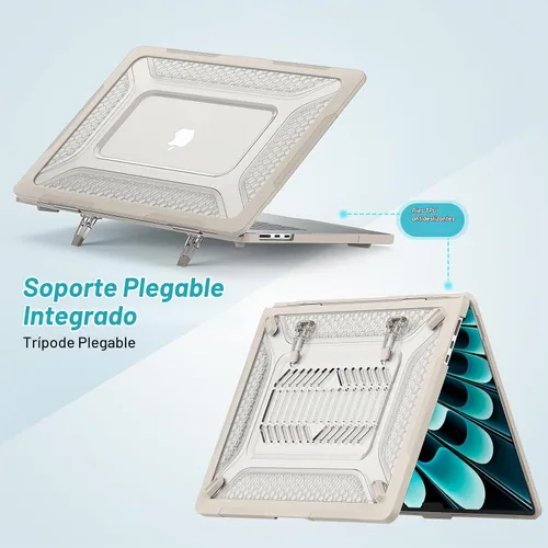 Vista 4 de Batianda HexArmor - Funda para MacBook Air de 15 pulgadas 2023-2026, gris X-caqui