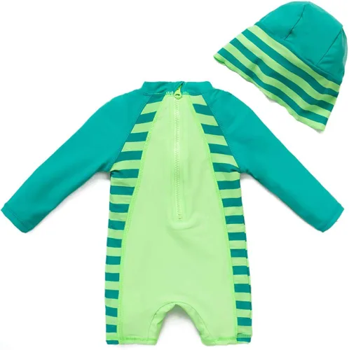 Vista 7 de Traje de baño para bebé niño, traje de baño de una pieza con sombrero de sol