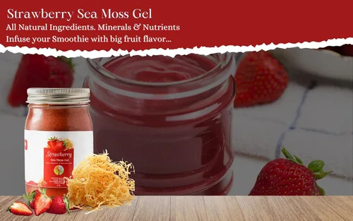 Vista 5 de Gel orgánico de musgo marino de fresa con saúco de 16 onzas, gel orgánico de musgo marino natural y certificado por USDA, gel de musgo marino