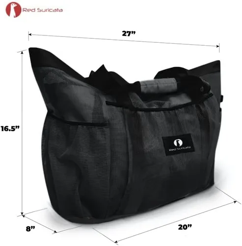 Vista 5 de Red Suricata Bolsa de playa de malla con cremallera - Bolsa de playa extra grande - Bolsa de piscina
