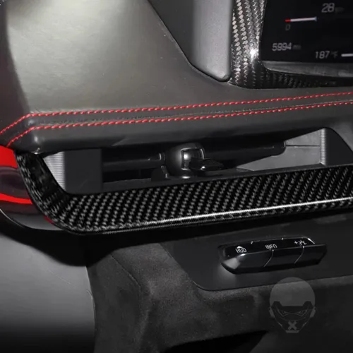 Vista 7 de CHEAYAR Cubierta de panel de consola central compatible con Corvette C8 2020 2021 2022, borde de panel de fibra de carbono real, calcomanía