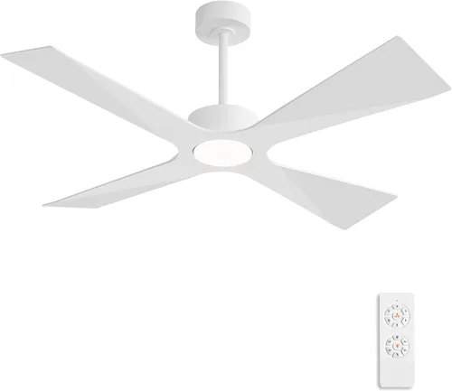 Vista 10 de WINGBO Ventilador de techo para exteriores de 64 pulgadas con clasificación húmeda, 4 cuchillas de plástico ABS, motor CC reversible, control remoto