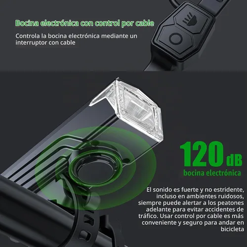 Vista 3 de Victagen Ultra Bright USB Rechargeable Bike Light Set, Powerful Bicycle Front Headlight and Back Taillight, 5 Light Modes, for Men Women Kids Road