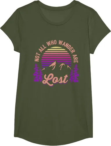Vista 104 de Not All Who Wander Are Lost Vintage Mountains - Camiseta de senderismo, Negro, S