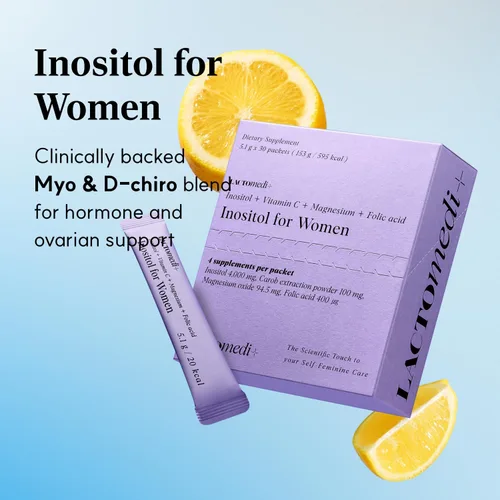 Vista 2 de LACTOMEDI Suplemento de inositol para mujeres Myo-inositol 4000 mg + D-Chiro-Inositol 100mg Proporción 40:1 Apoyo diario para el bienestar