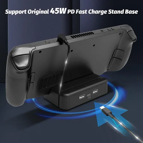 Vista 2 de Ermorgen Base de carga compatible con plataforma de vapor, soporte de base de soporte, carga rápida original de 45 W PD con almohadilla de silicona