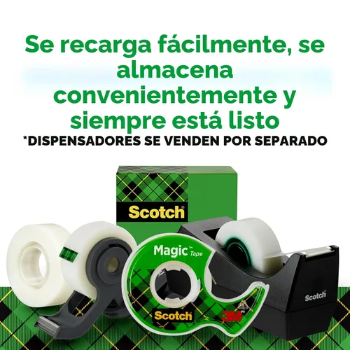 Vista 8 de Cinta adhesiva mágica Scotch 0.75 x 1000 pulgadas, Mate Transparente