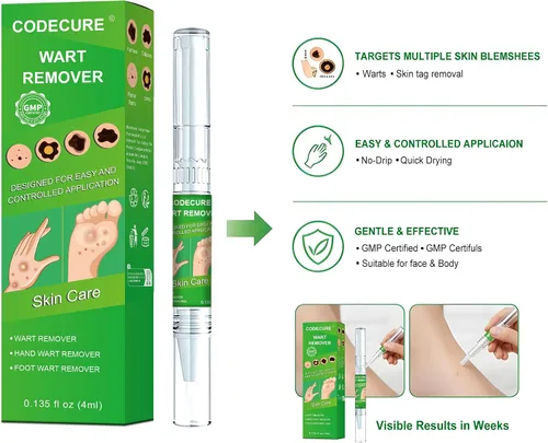 Vista 3 de Removedor de verrugas suave para niños y adultos - Tratamiento sin dolor de maíz y callos para manos y pies, bolígrafo de precisión de 0.1 fl oz