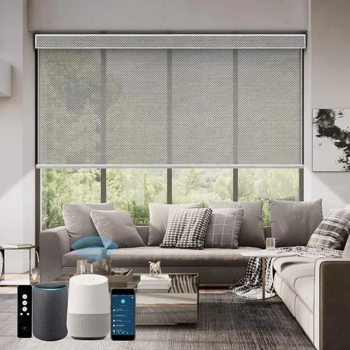 Vista 30 de SmartWings Persianas Motorizadas con Filtro de Luz, Compatible con Matter Thread Homekit Z-Wave Alexa Google, Persianas con 70% de Opacidad Safari