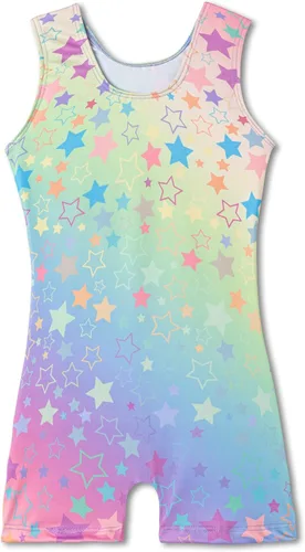 Vista 2 de Paquete de leotardos de gimnasia Rainbow Star para niñas y niños, diseño de unicornio rosa intenso, talla 3t 4t