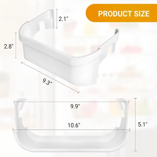 Vista 2 de Piezas de repuesto para estante de puerta de refrigerador 240351601 - Compatible con Frigidaire FFSS FGHS, Ken más 253 congelador inferior