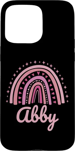 Vista 28 de Abby Name Personalized Funny Women Pink Rainbow Abby Case for iPhone 16