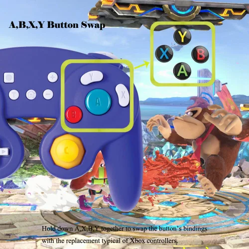 Vista 7 de EXLENE Gamecube Controller Switch, Wireless Switch Pro Controller for Nintendo SwitchLitePCAndroidIosSteam, Support Wake Up, Motion, Adjustable