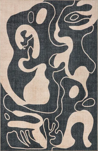 Vista 5 de nuLOOM Carole Abstract - Alfombra lavable a máquina, 4 x 6, color beige Carole Beige