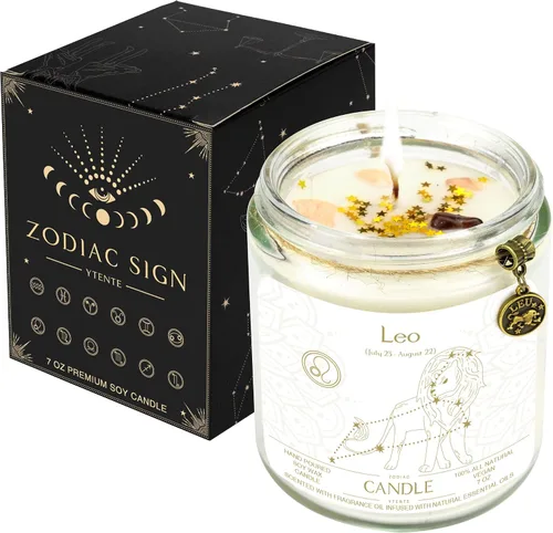 Vista 9 de Regalos de Aries para mujeres, Velas del signo zodiacal Aries, Velas de cristal regalo de astrología, Velas perfumadas regalos para mujeres Mamá