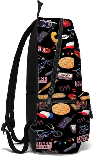 Vista 2 de RWWSSK Friends - Mochila para hombres de 17 pulgadas, bolsa de libros de gran capacidad, para adultos, viajes, senderismo, camping, mochila