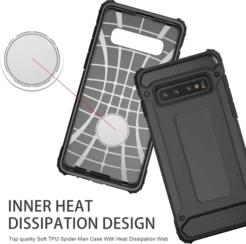 Vista 5 de Asuwish Funda protectora para Samsung Galaxy S10 Plus con protector de pantalla de vidrio templado y accesorios delgados para celular Glaxay S10+