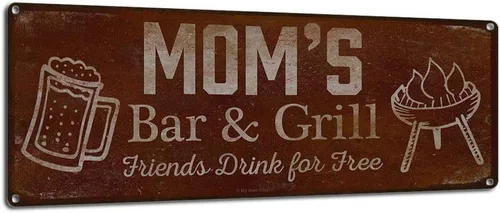 Vista 106 de Adam's Bar and Grill Friends Drink for Free, cartel de aluminio de 5.75 x 15.5 pulgadas, accesorios personalizados para bar y decoración de pared