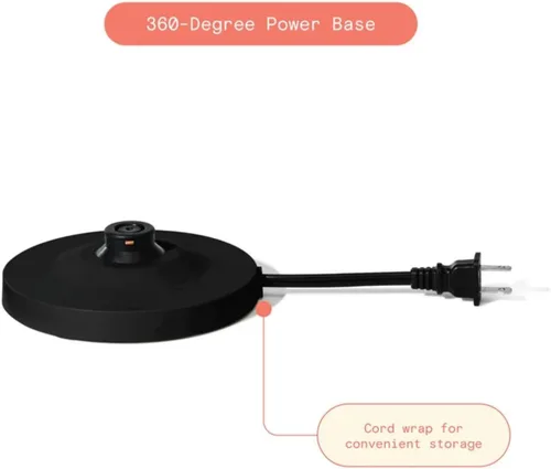 Vista 8 de Hervidor eléctrico de cuello de cisne 1 litro 1200 W, acero inoxidable, té para verter sobre café, apagado automático, base de alimentación