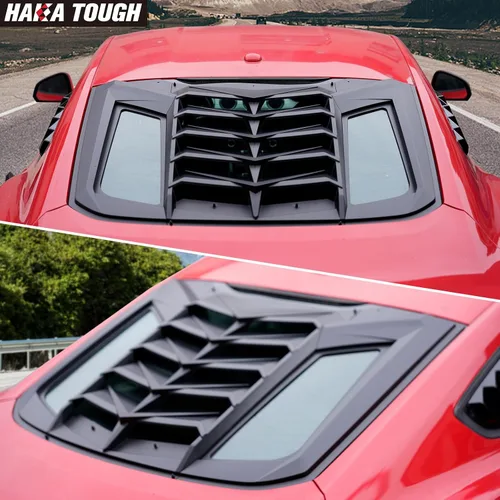 Vista 4 de HAKA TOUGH Escobillas para ventana trasera y lateral para Ford Mustang 2015-2022, cubierta de escobilla para parabrisas lateral y trasera, protector