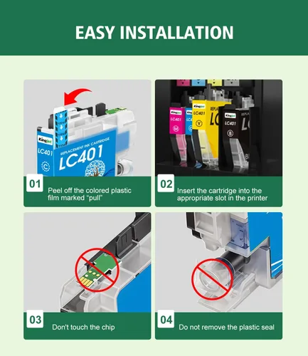 Vista 7 de Kingjet LC401 - Cartuchos de tinta de repuesto para cartuchos de tinta Brother LC401 compatibles con MFC-J1010DW MFC-J1170DW MFC-J1012DW, 4