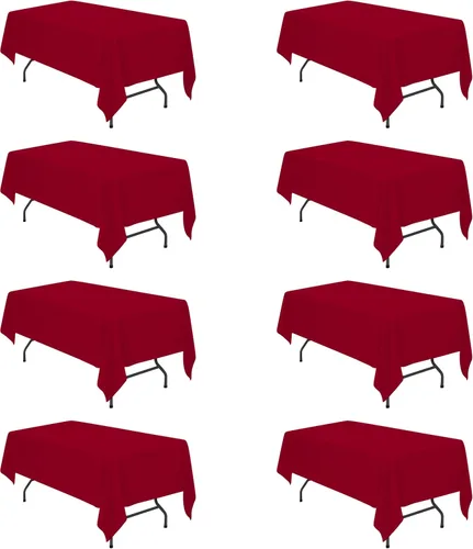 Vista 181 de BRILLMAX - Manteles para mesa rectangular de 6 pies, tela de lino de poliéster, lavable, para boda, recepción, banquete, fiesta de cumpleaños, 60 x