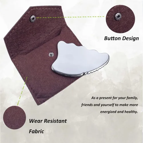 Vista 6 de wuyaoyao Herramienta de raspado Gua Sha, herramienta de masaje de terapia de acero inoxidable, drenaje linfático Gua Sha Junta para anticelulitis