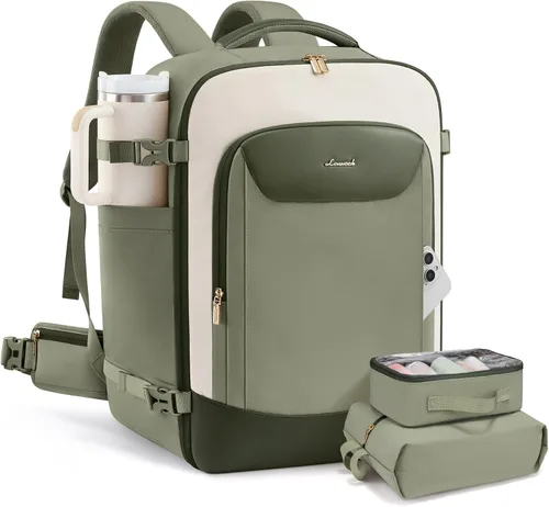 Vista 9 de LOVEVOOK Mochila de viaje para mujeres y hombres, bolsa de viaje para artículos personales de la TSA para laptop de 17.3 pulgadas aprobada por