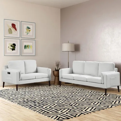 Vista 8 de LifeStyle Solutions Nolan - Sofá biplaza, color gris claro
