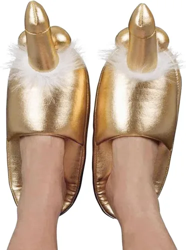 Vista 2 de Divertidas pantuflas de felpa unisex para adultos, regalo novedoso de broma, zapatos planos para interiores, antideslizantes, pantuflas peludas