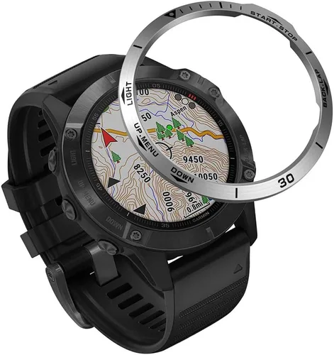 Vista 12 de REYDA Bisel de reloj compatible con Garmin Fenix 6/6 Pro Bisel Ring, acero inoxidable bisel Loop cubierta adhesiva resistente a los arañazos, bisel