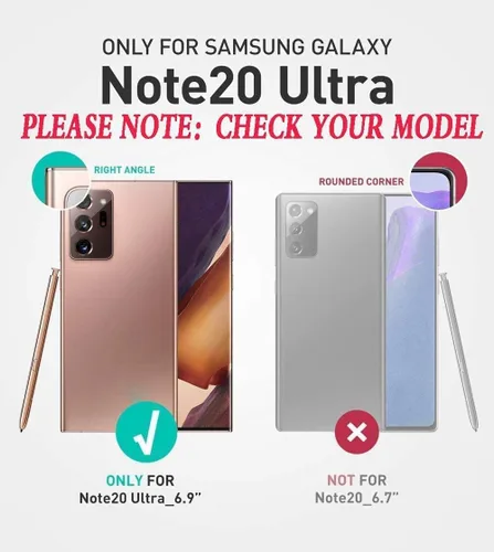 Vista 2 de Funda para Note 20 Ultra, Galaxy Note 20 Ultra con protector de pantalla de TPU flexible autorreparable (paquete de 2), funda de protección 3 en 1
