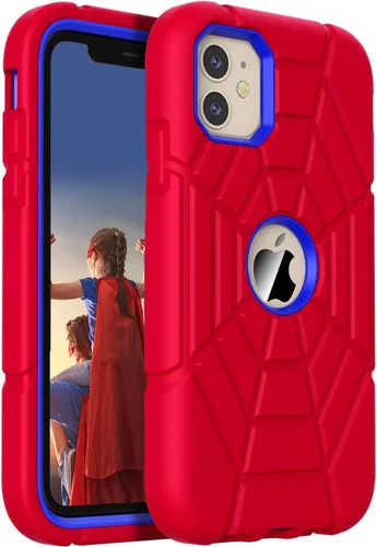 Vista 10 de Grifobes Funda para iPhone 11/iPhone XR de 6.1 pulgadas, Silicona Gruesa 3 en 1 de Servicio Pesado Resistente a Golpes Robusta Protectora para Negro