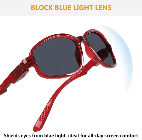 Vista 3 de BFOCO Gafas de sol bifocales con bisagras metálicas y sin tornillos para hombre - Sports Bifocal Sunnies (negro brillante) +1.00