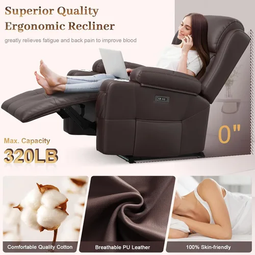 Vista 12 de Sofá de Dos Plazas Reclinable, Sofá Reclinable de Masaje con Gran Capacidad de Peso, Silla de Dos Plazas para RV en Liquidación con Consola, USB