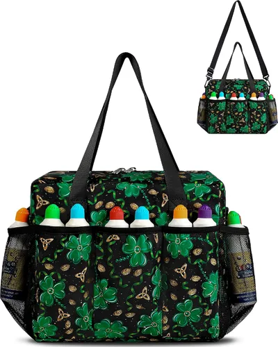 Vista 8 de Bolsa de Bingo con Bolsillos para Marcadores Casino Accesorios de Juego de Bingo para Adultos Mayores Negro