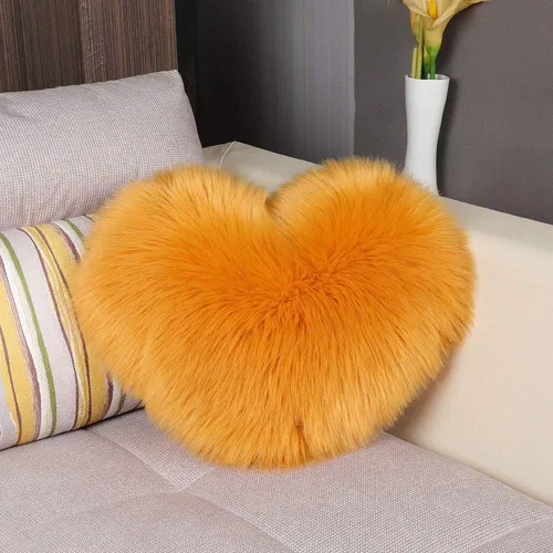 Vista 9 de Almohada mullida de piel sintética con inserto en forma de corazón, cojín decorativo de lujo para sofá, dormitorio, sala de estar